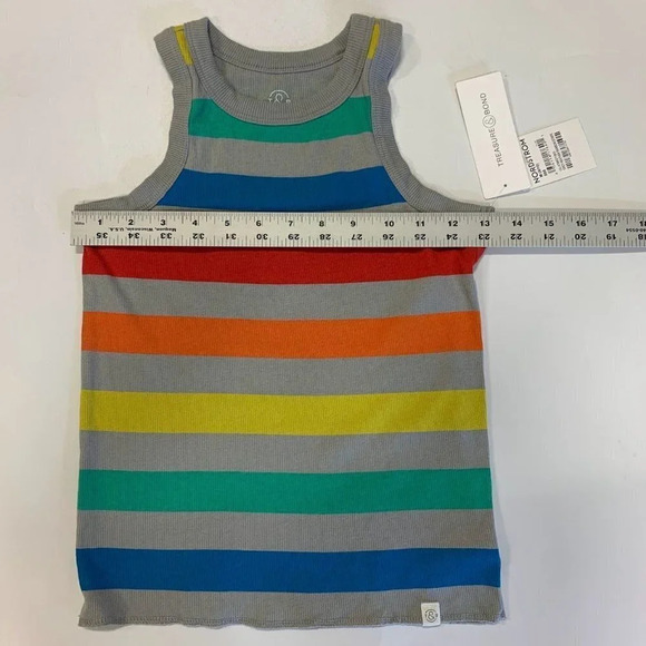 Treasure & Bond Girls Rainbow Ribbed Cotton Tank Top Size Size M NWT - Picture 9 of 11